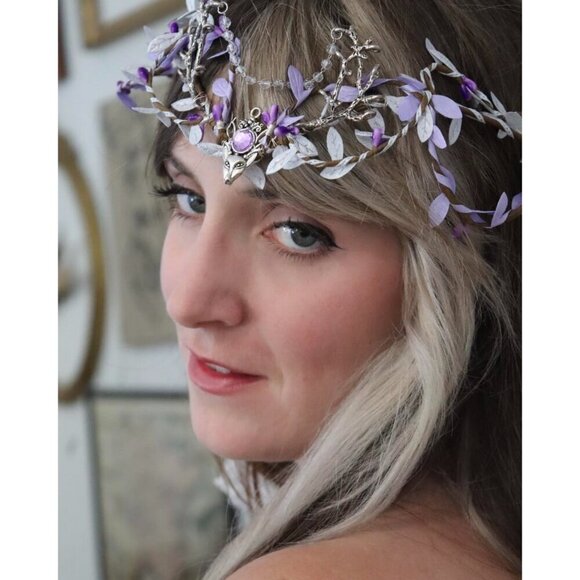 Handmade Woodland Fairy Headpiece Elf Crown Cirquelet Renaissance Cosplay main image 5